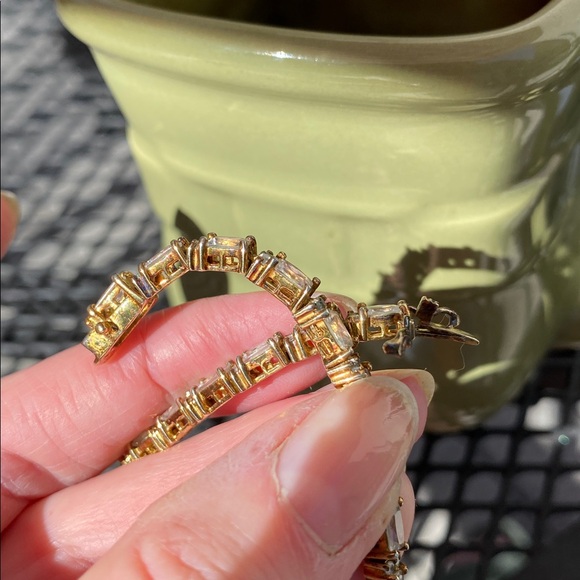 Gold Color over Sterling Tennis Style Bracelet - Picture 15 of 17